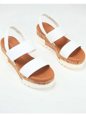 NEW 2-Strap Cork Platform Sandal Madden Girl by Dry Goods Women’s Wedge 6.5